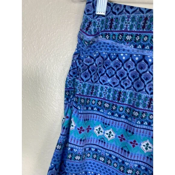 Kuhl Maxi Skirt size XS Blue Geometric Boho Festival Pull on Jersey Hippie - Picture 12 of 14